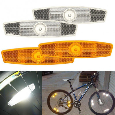 Kit réflecteur approuvé pour rayons vélo orange / blanc Vente