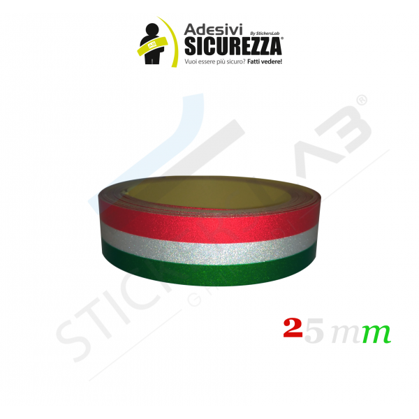Sticker Adesivo Rifrangente Set Bandiere Italia 13,2 x 9,5 cm