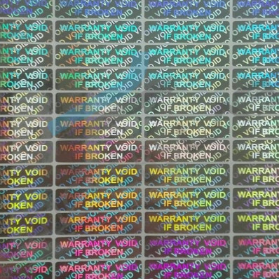 112 Adhesive and security hologram seals with double writing