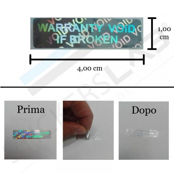 Garantía de holograma Sello De Seguridad Etiquetas de anulación de prueba evidente Pegatinas Numerada