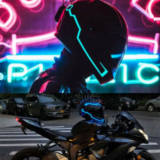 Casque de moto lumière bande DEL pour vélo lumière froide Autocollant Signal flashingbar 