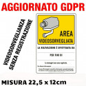 N ° 2 Adhesive signs "VIDEO SURVEILLANCE AREA" Updated GDPR UE