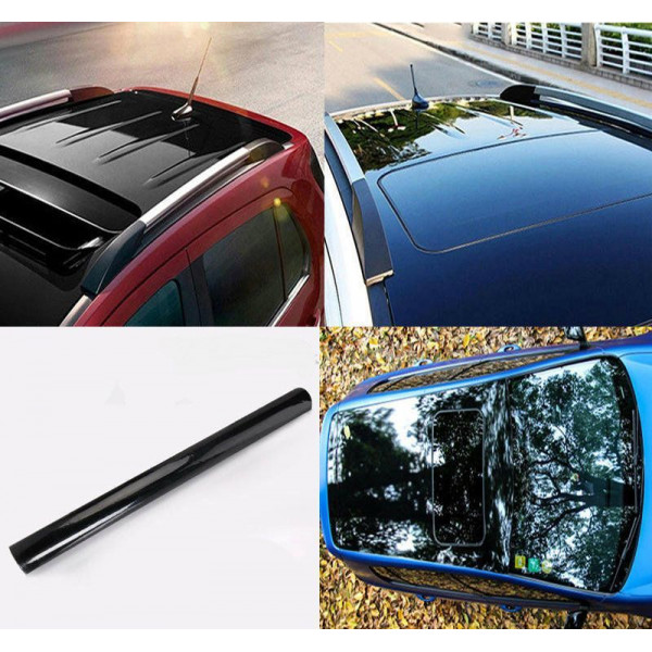 Pellicola adesiva nero lucido 3 strati per tetto auto no bolle Shop Online