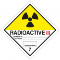 Etiquetas de PVC Classe 7 ADR materiais cindíveis e radioativos