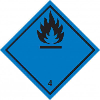 PVC label Class 4 division 4.3 label for substances which, in
