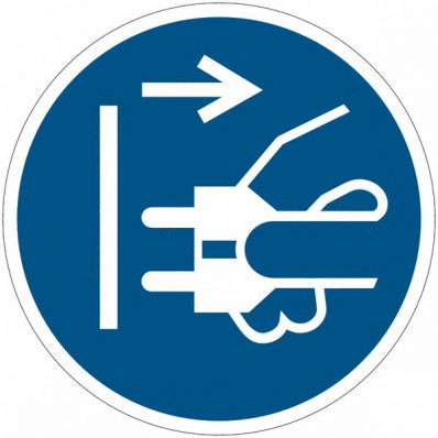 ISO 7010 mandatory symbols "Remove the plug from the socket"