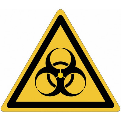 Sinais de perigo ISO 7010 "Perigo de risco biológico" W009