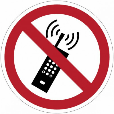 Proibição de PVC assina ISO 7010 "Proibição de ativar telefones