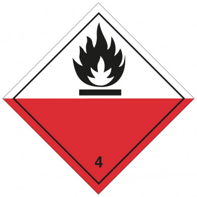 Self-adhesive label or aluminum support ADR class 3 "Flammable Liquids" 300x300mm