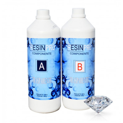 Resina epossidica bi-componente trasparente per pigmenti 800gr