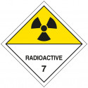 Etiqueta autoadesiva ou suporte de alumínio ADR para a divisão 7.A para "Categoria de Materiais Radioativos II" 300x300mm
