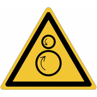 ISO 7010 warning signs "Danger of counter-rotating rollers" -