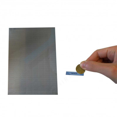 Pegatinas plateadas en PVC para tarjetas rasca y gana en varios tamaños