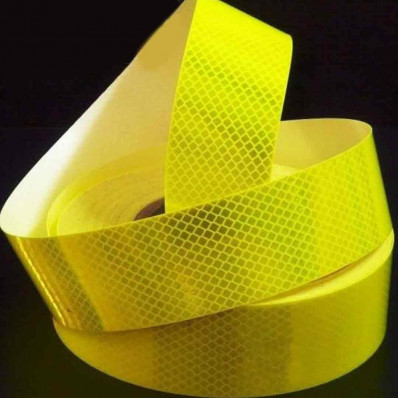 GENERICO Cinta Amarilla Reflectante Fluorescente Adhesiva 50 Mm por10  Metros
