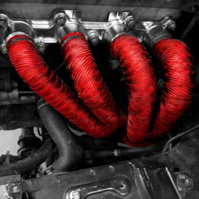 Bande Isolant Thermique Collecteur Echappement Rouge + 5 Colliers 15m*5cm  Lo58117 - Cdiscount Auto
