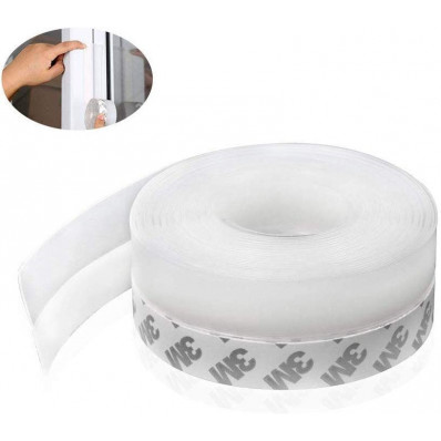 Transparent, 35MM 26 Feet Silicone Seal Strip,Door Weather Stripping Door Seal Strip Window Seal Silicone Sealing Tape for Door Draft Stopper Adhesive Tape for Doors Windows and Shower Glass Gaps 
