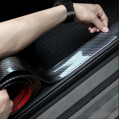 Ruban adhésif 3D en fibre de carbone pour voiture, autocollant mural,  anti-rayures, protection de pare