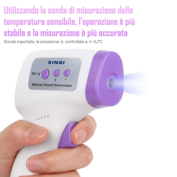 10€07 sur Thermomètre frontal numérique Mesure de température infrarouge  sans contact avec rétroéclairage couleur - Thermomètre - Achat & prix