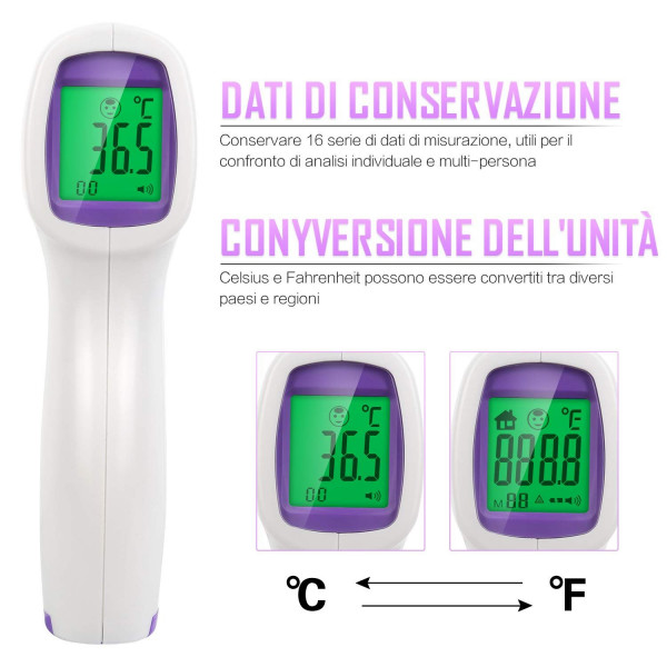 V7 Thermomètre Digital Infrarouge Frontal sans contact, front