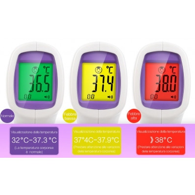 Thermomètre Frontal Sans Contact Pour Bébé, Adultes, Thermomètre Numérique  Avec Lecture Immédiate Et Écran Lcd Tricolore - Co[J380]