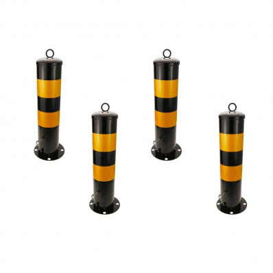 Nailed steel bollard with removable base 12x50 cm 4-pack Best