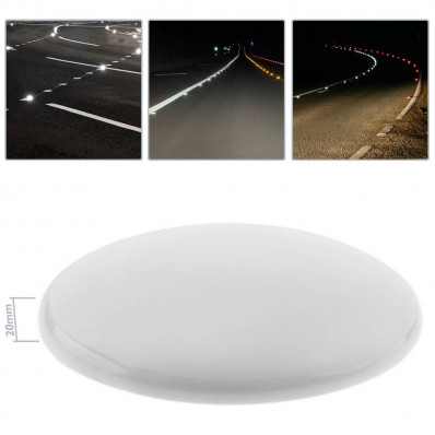 Round road reflector in white ceramic 10 cm Best Price, shop