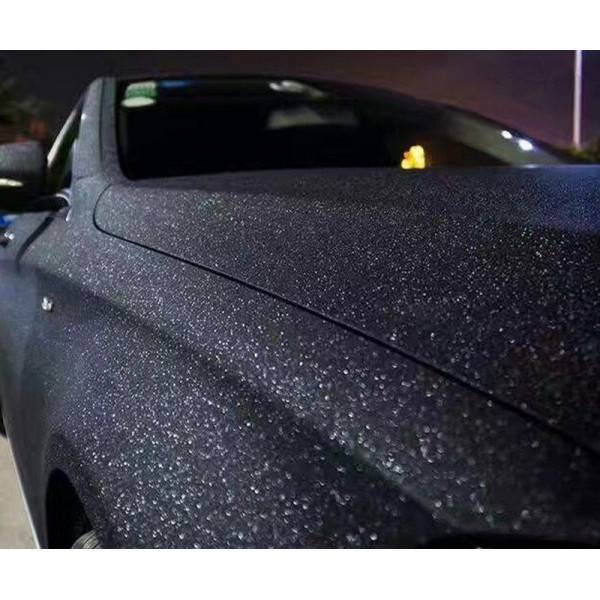 Pellicola adesiva nero glitter per car wrapping e tuning auto e moto