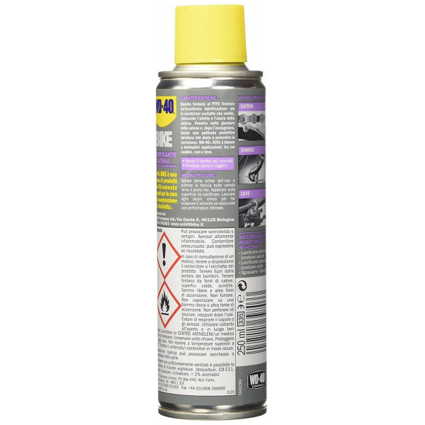 Spray Lubrifiant Chaîne Vélo Toutes Conditions WD 40 Specialist® 250ml