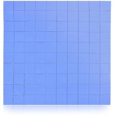 Thermal Pad, 100 Pieces 10 x 10 x 1mm Blue Silicone Thermal