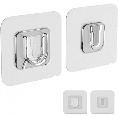 Twight Double-Sided Adhesive Wall Hooks - Self Adhesive Hooks for Hanging, Wall Mounted Hooks for Home and Office (5 Pairs)
