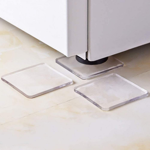 4 Tappetino Universale Anti-Vibrazione per Lavatrice in silicone trasparente