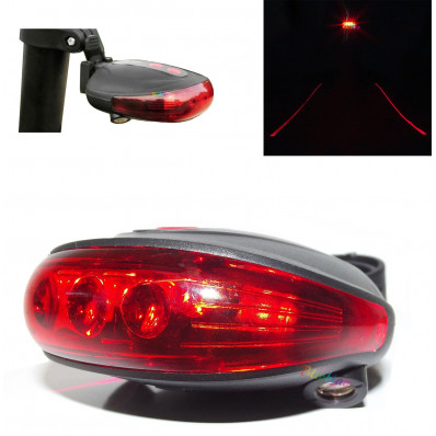 Fanale LED posteriore di sicurezza con 2 laser per bicicletta