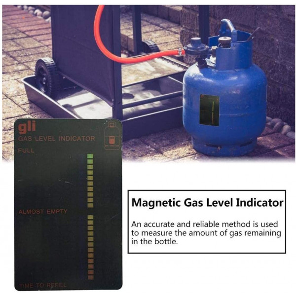 Indicador de nivel de gas de barbacoa de camping magnética y reutilizable