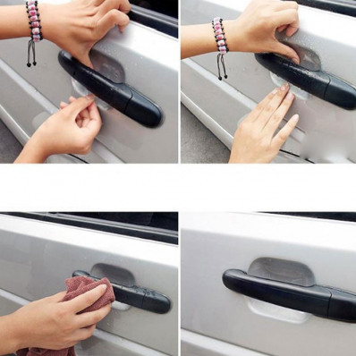  Lot de 4 protections de bords de porte transparentes pour porte  de voiture en caoutchouc