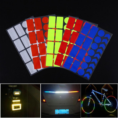 High visibility reflective stickers kit for bicycles, scooters