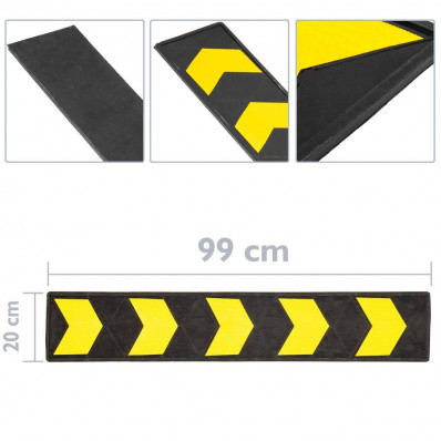 Butoir de parking caoutchouc noir / jaune