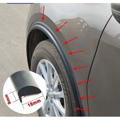 Protective arched adhesive rubber seal for car fender wheel