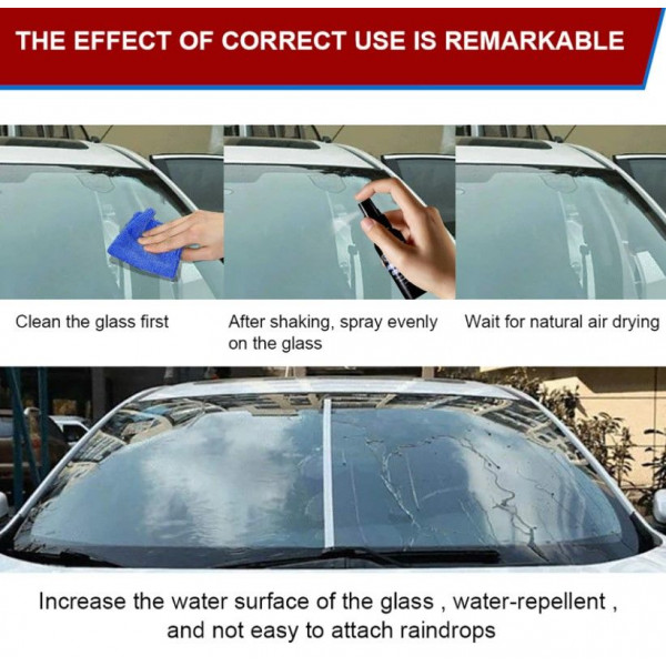Spray idrorepellente nanotecnologico parabrezza vetri auto 30ml