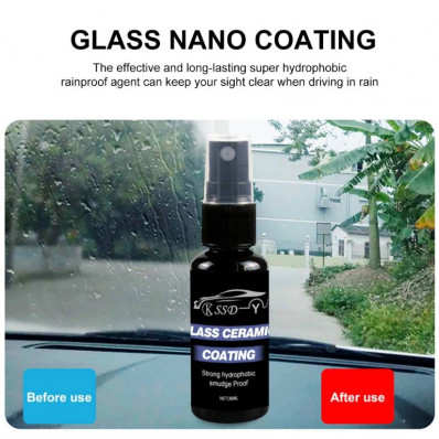Water-repellent nanotechnological spray windshield car glasses