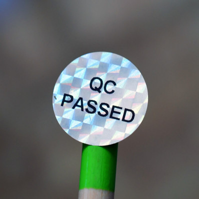 98 "QC PASSED" hologram security and security seals in silver 20mm