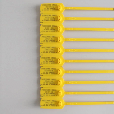 Plastic seals without metal insert, self-locking, fixed length.