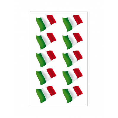 N°10 Adesivi bandiera Italiana in vinile ultra resistente per moto vespa  auto