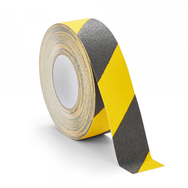 Anti Slip Self Adhesive Safety Grit Tape Chevron Black & Yellow 50mm x 5 Metres 