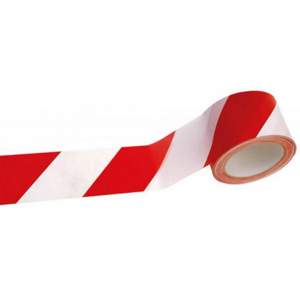 Ruban de signalisation à rayures rouges et blanches L 100 x l 50 mm, 516179, Matériaux et Gros oeuvre