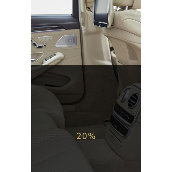 20% Film Teinté Fenêtre pour Voiture Vitre Membrane de Protection Solaire  Autocollant de Voiture Noir 50*300cm