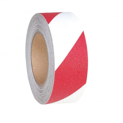 Rutsch-Aufkleber weiß / rot Band für Treppen und Böden 50 mm Bester