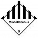 Class 9 PVC label Miscellaneous dangerous substances and