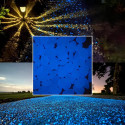 Fluorescent and luminous blue sky resin pebbles glow in the