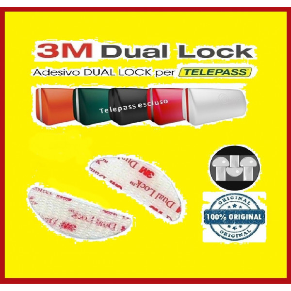 Dual lock SJ 3560 3M adesivo 4 pezzi singoli GOPRO TELEPASS CRUSCOTTO