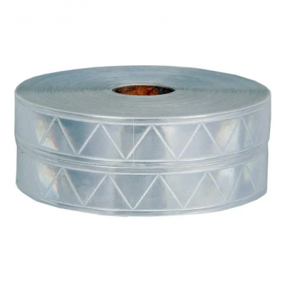 High visibility Silver reflective fabric sew on tape - 25/50 mm